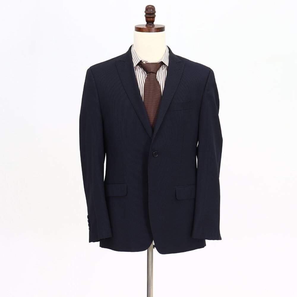Tallia 40R Navy Striped 2-Button Sport Coat Blazer Jacket B518